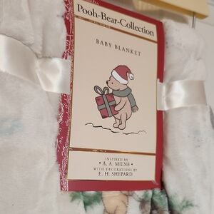 Pooh Bear Baby Blanket with Forest Print